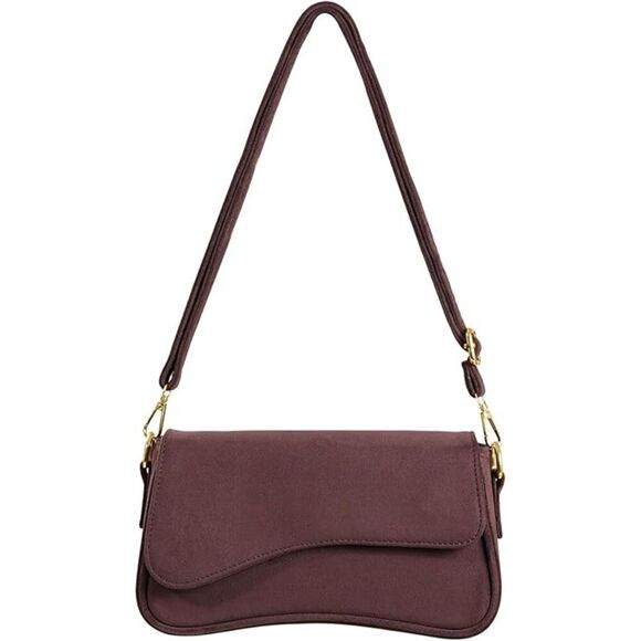 UNBRAND Handbags - Women Suede Coffee Imported Casual Leather Waterproof Lightweight Hobo Handbag